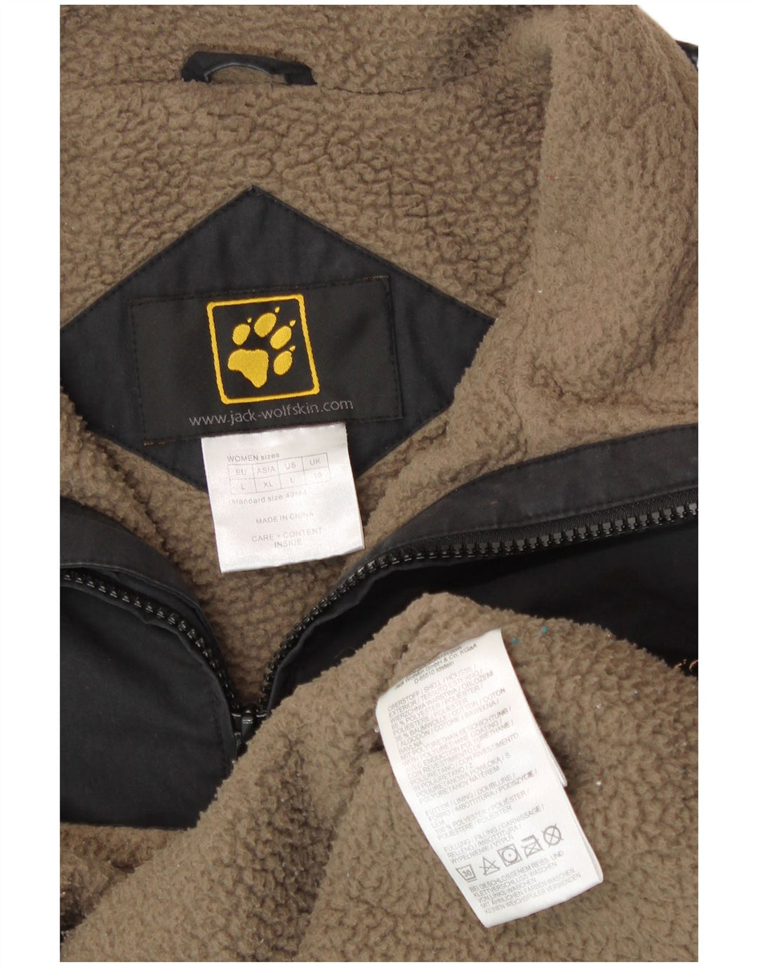 JACK WOLFSKIN Womens Windbreaker Jacket UK 16 Large  Black Polyester