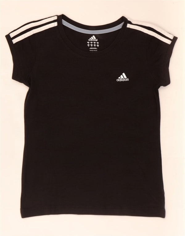 Adidas Damen T-Shirt Top UK 10 Small Schwarz