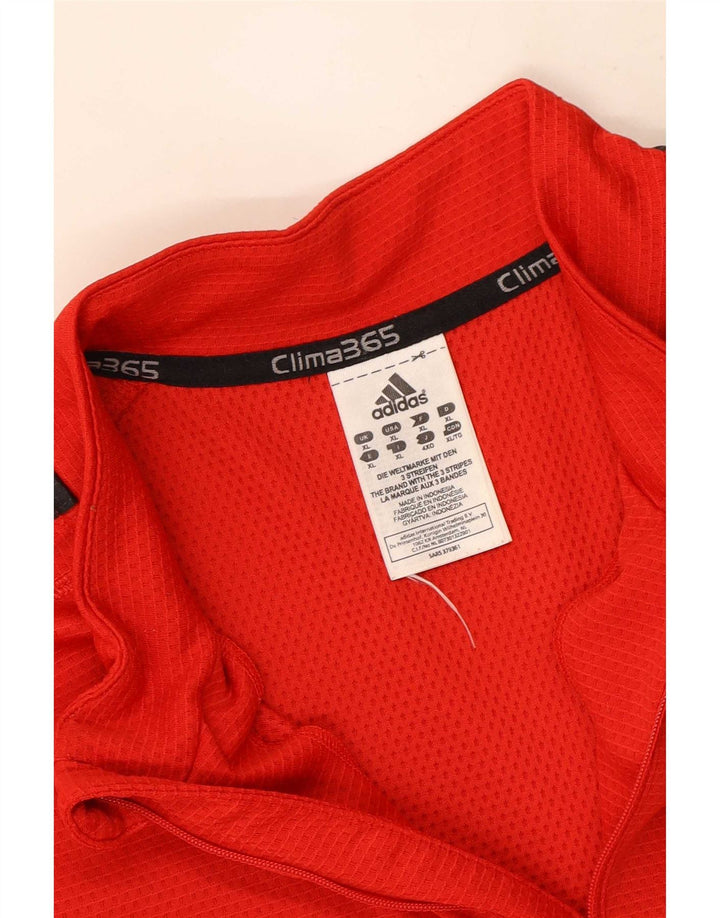 Adidas Herren Clima 365 Zip Neck Pullover Trainingsanzug Top XL Rot Polyester
