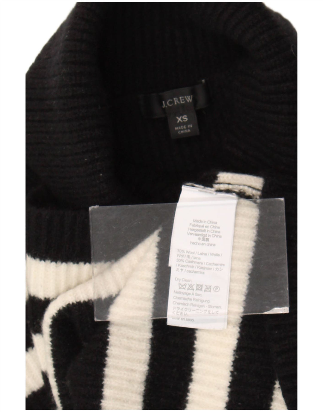 J. CREW Damen-Pullover, übergroß, bauchfrei, Rollkragenpullover, Gr. 6, XS, Schwarz