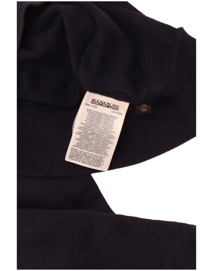 NAPAPIJRI Kapuzenpullover mit Grafik für Jungen, 7–8 Jahre, marineblaue Baumwolle