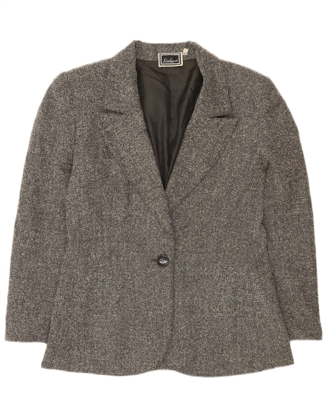 Luisa Spagnoli Damen 1-Knopf-Blazerjacke IT 44 Mittelgraue Schurwolle