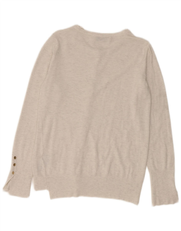 Zara Damen-Cardigan-Pullover UK 12 Mittelgrau gefleckte Viskose