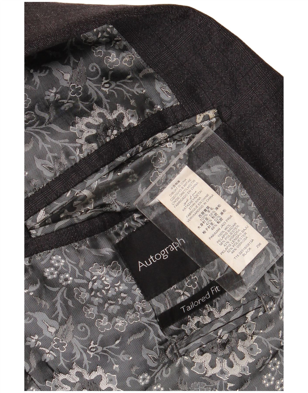 Marks & Spencer Herren Autograph 2-Knopf-Blazerjacke IT 56 3XL Schwarz kariert