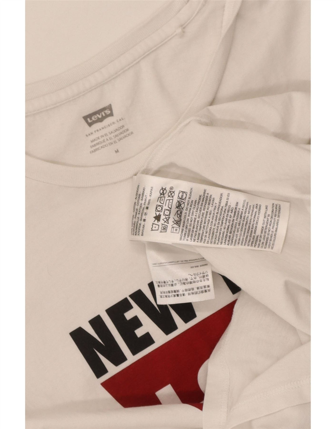 Levi's Damen-T-Shirt mit Grafik, UK 12, mittelweiße Baumwolle