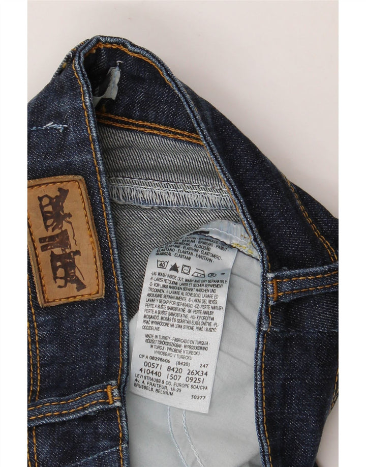 Levi's Damen 571 Slim Jeans W26 L26 Blaue Baumwolle