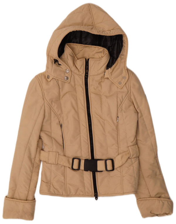 Refrigiwear Damen Cruz Wattierte Jacke mit Kapuze UK 12 Medium Beige Nylon