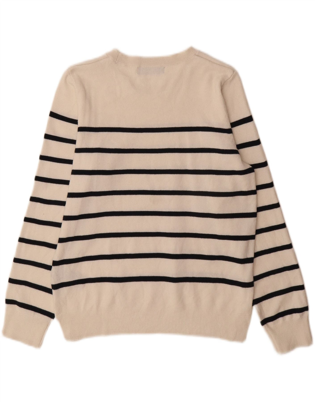 Marks & Spencer Damen-Pullover mit U-Boot-Ausschnitt, Gr. 12, mittelweiß gestreift