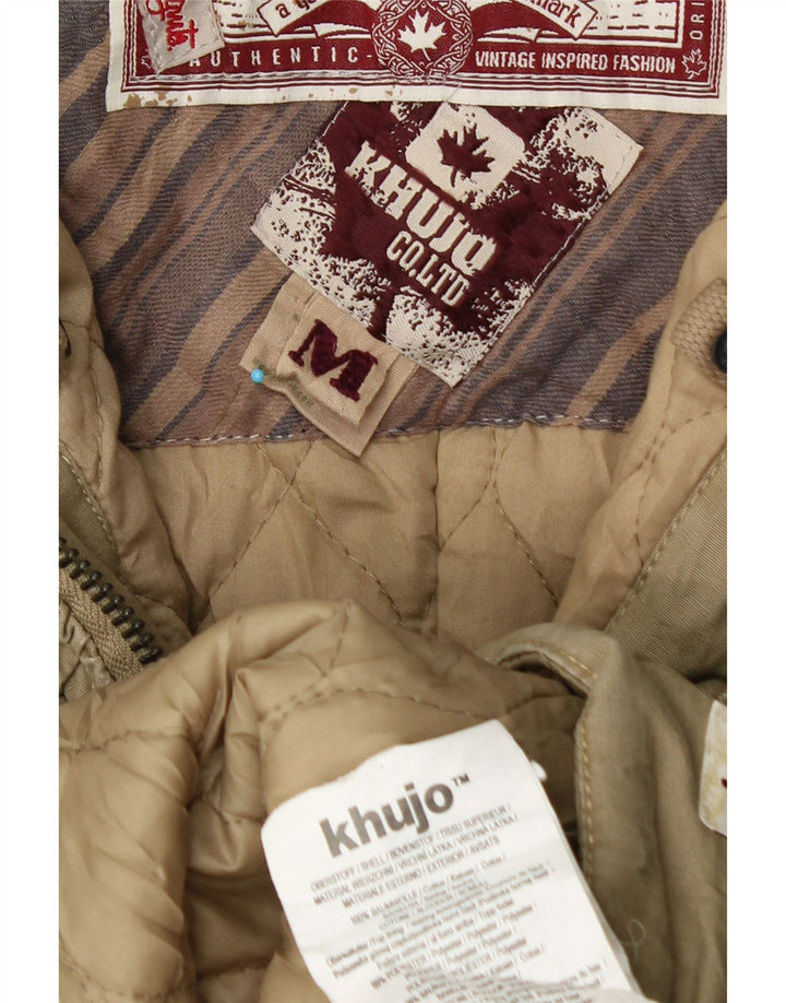 KHUJO Damen-Windbreakerjacke mit Kapuze, UK 14, mittleres Khaki, Baumwolle, Winter