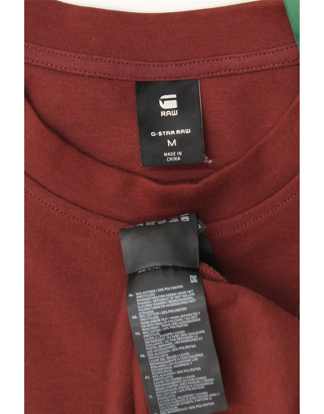 G-STAR Herren-Oberteil aus Baumwolle mit langen Ärmeln, mittleres Burgunderrot