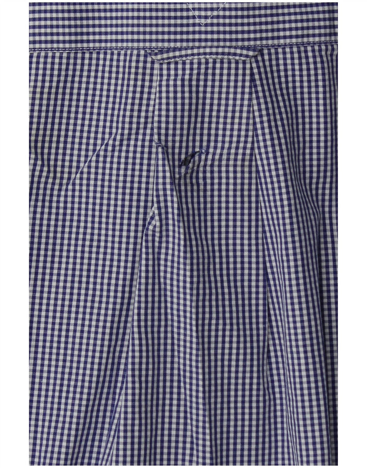 Tommy Hilfiger Herren-Hemd, groß, Größe 17, XL, blaue Gingham-Baumwolle