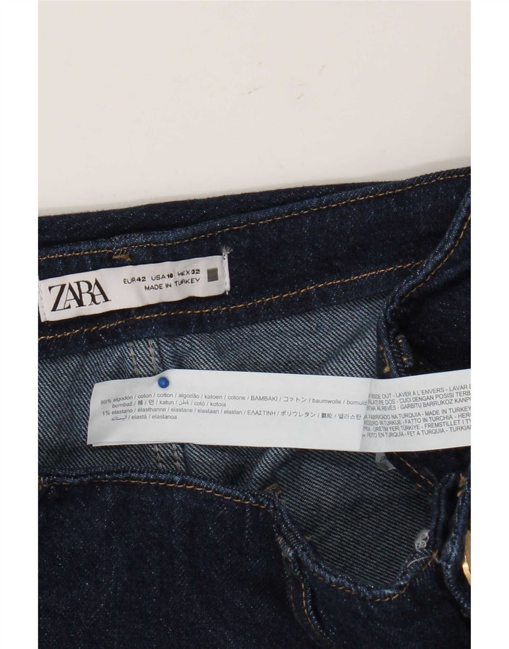 Zara Damen Bootcut Jeans EU 42 Large W32 L27 Marineblaue Baumwolle