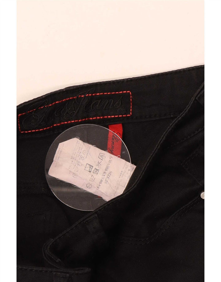 Guess Damen Slim Jeans W26 L33 Schwarz Baumwolle