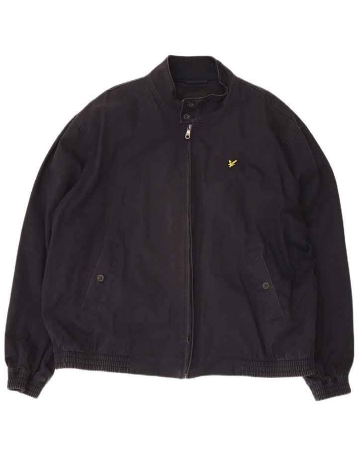Lyle & Scott Herren Bomberjacke UK 44 2XL Marineblau Baumwolle