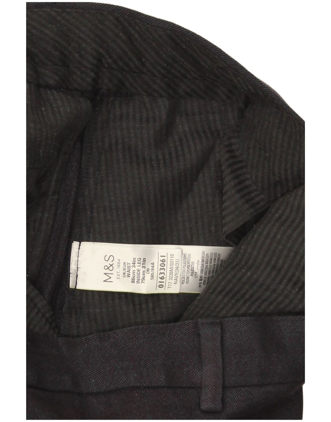 Marks & Spencer Herren-Freizeithose mit normaler Passform, W34, L31, Marineblau