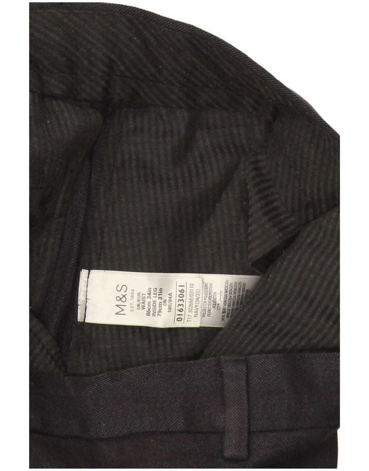 Marks & Spencer Herren-Freizeithose mit normaler Passform, W34, L31, Marineblau