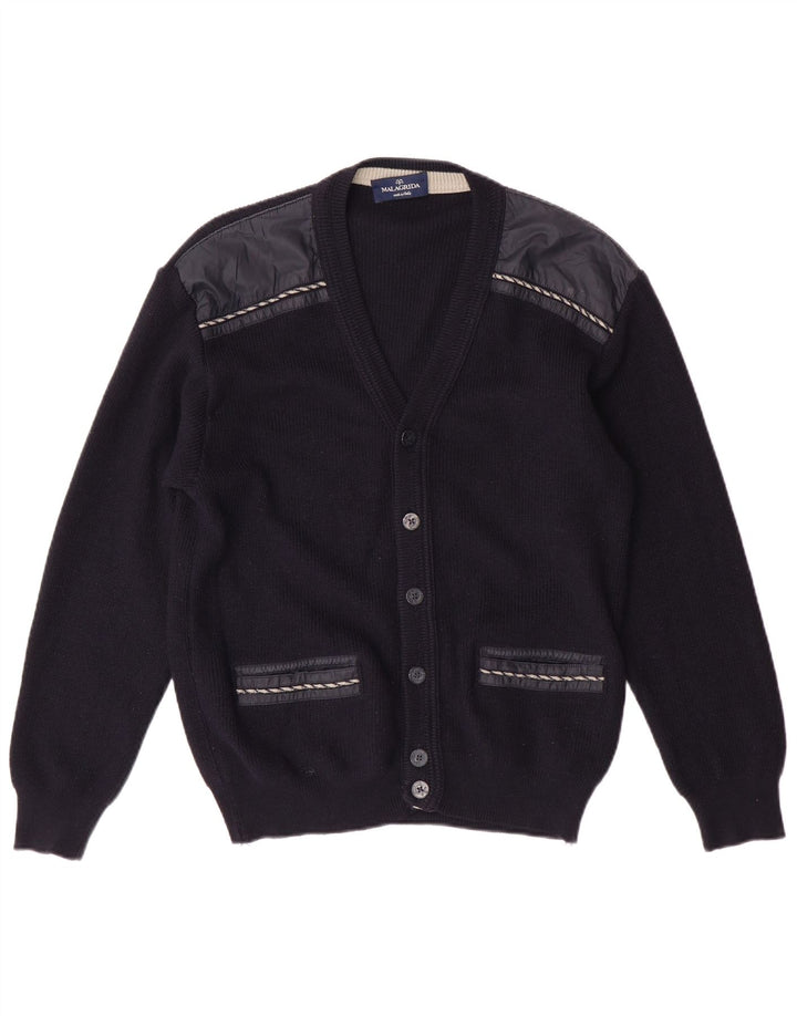 Malagrida Damen-Cardigan-Pullover UK 14 Mittelmarineblaue Wolle