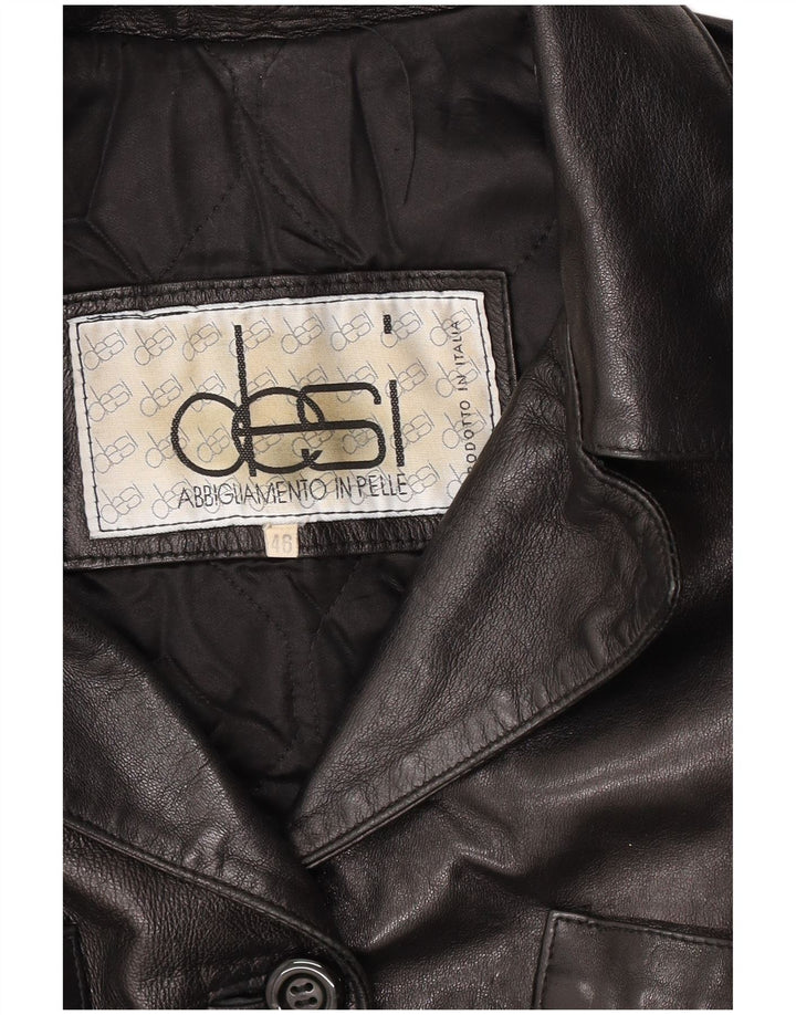Desi Damen Lederjacke IT 46 Großes schwarzes Leder