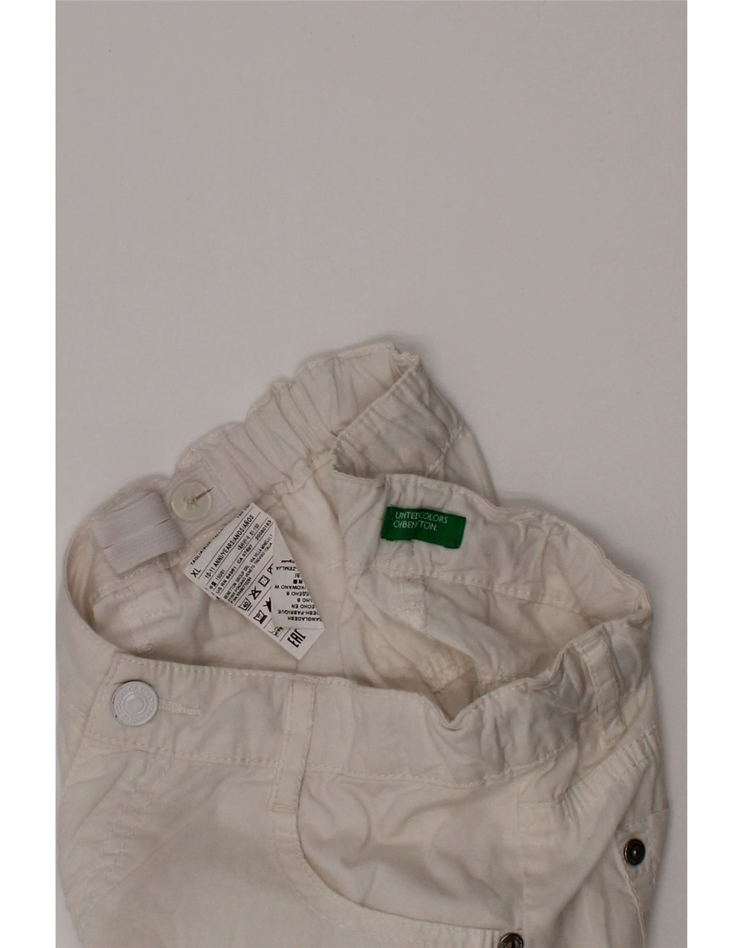 BENETTON Freizeitshorts für Mädchen, 10–11 Jahre, XL, W24, weiße Baumwolle