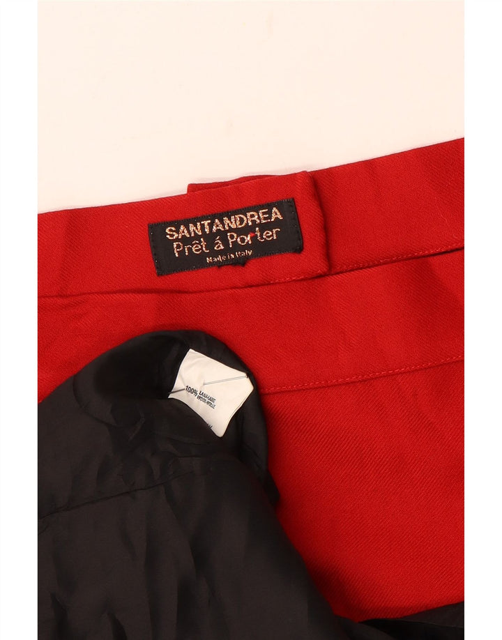 Santandrea Damen-Bleistiftrock mit abstraktem Muster, W30, mittelrote Wolle