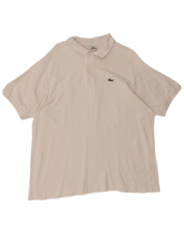 Lacoste Herren-Poloshirt, Größe 7 2XL, weiße Baumwolle