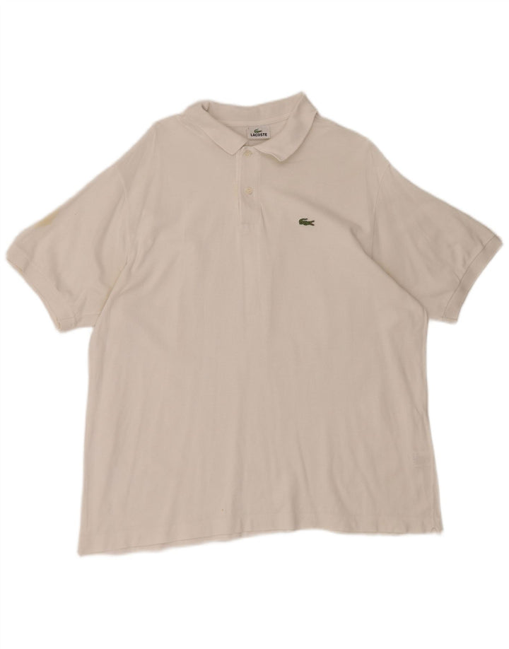 Lacoste Herren-Poloshirt, Größe 7 2XL, weiße Baumwolle