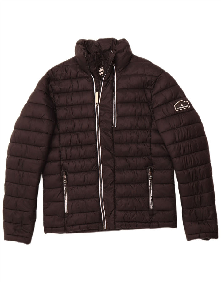 Superdry Herren Wattierte Jacke UK 38 Mittelschwarzes Nylon