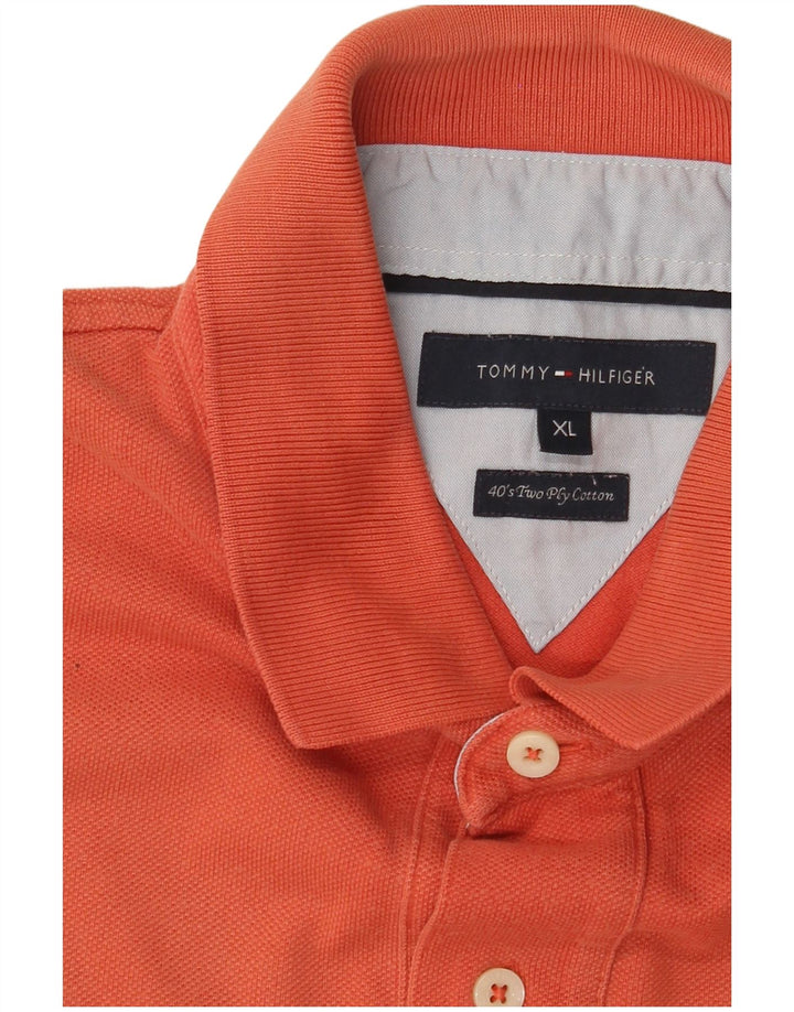 TOMMY HILFIGER Herren Poloshirt XL Orange Baumwolle