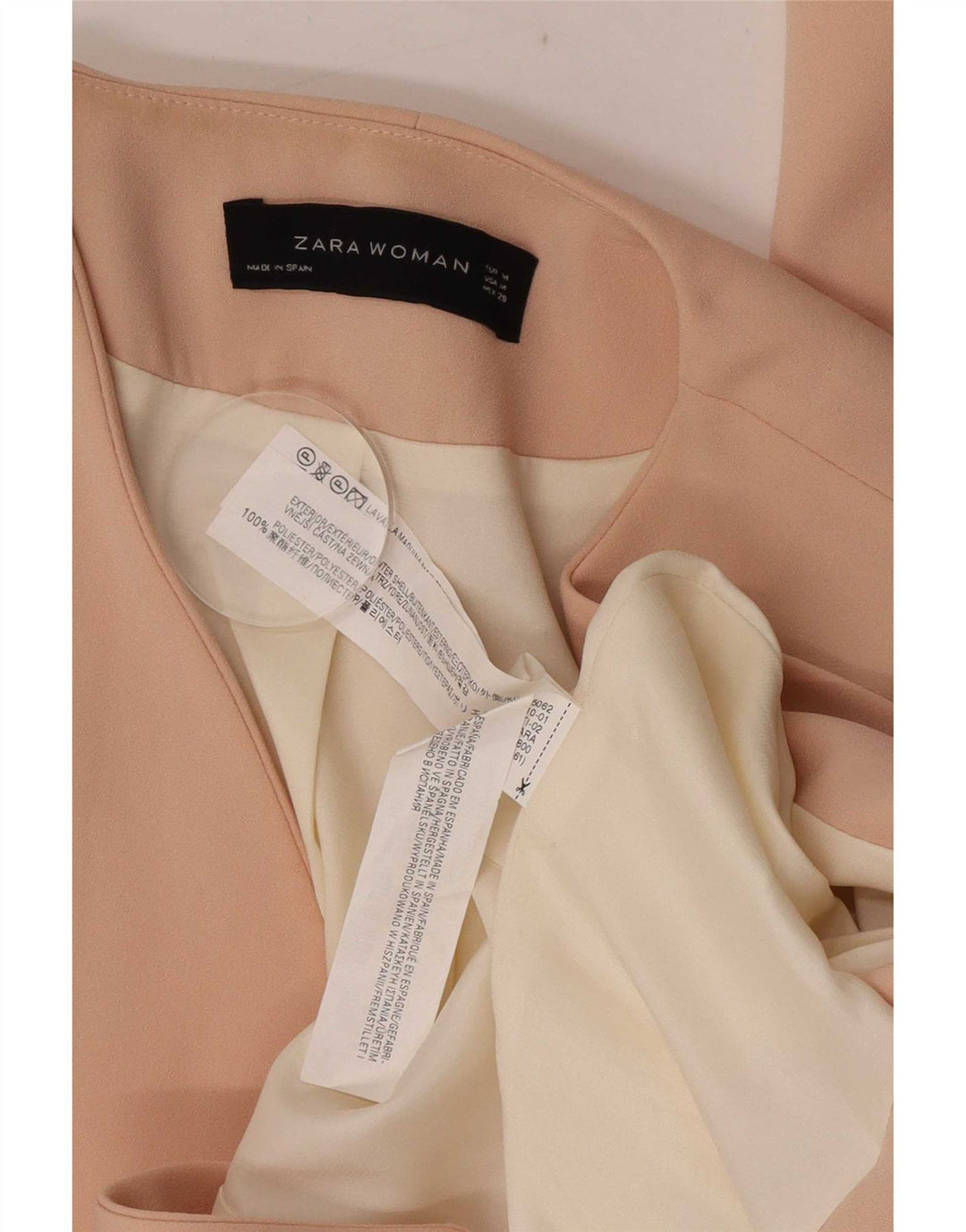Zara Womens Open Blazer Jacke UK 14 Mittelrosa Polyester