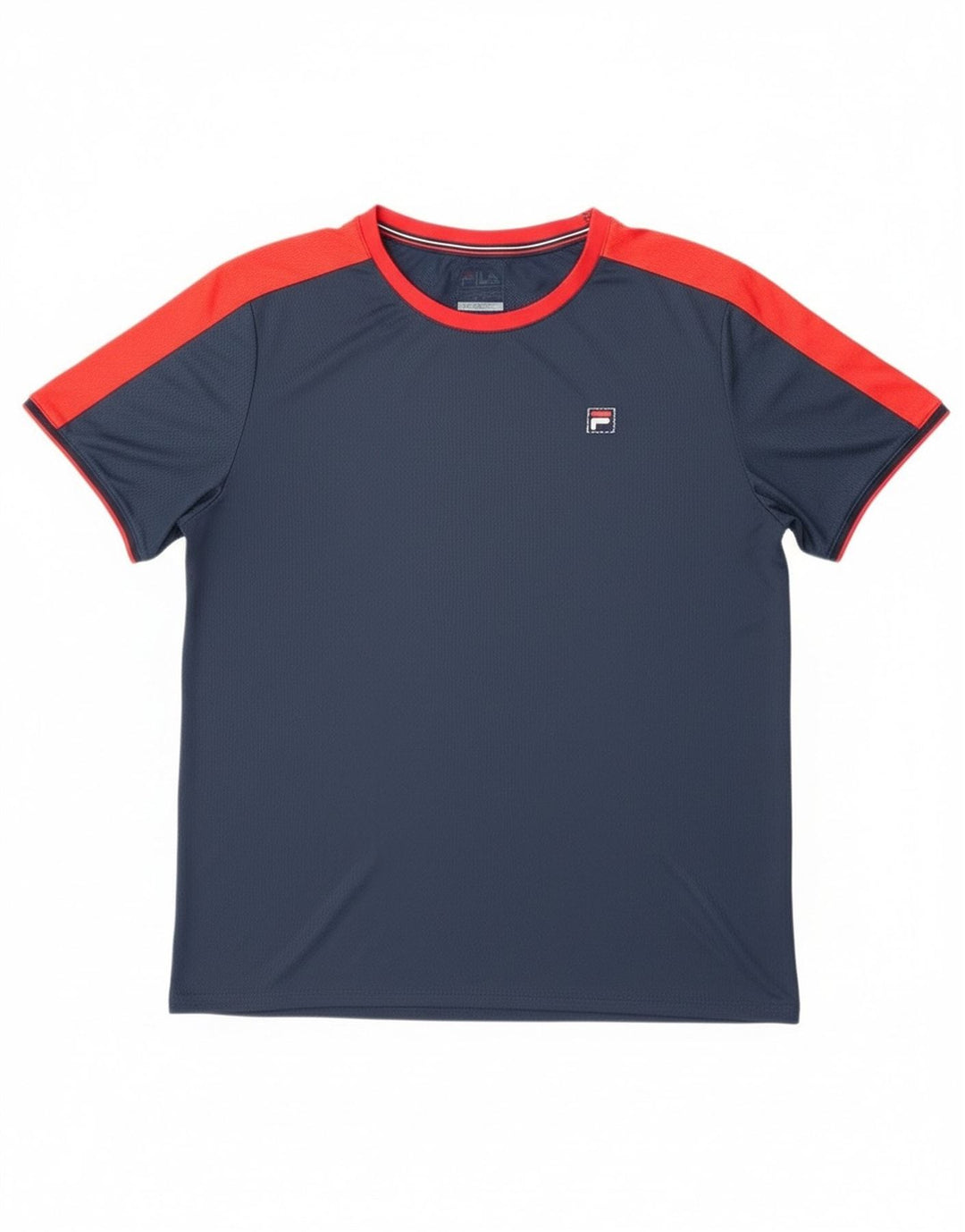 Fila Herren T-Shirt Top 2XL Marineblau Colourblock Polyester