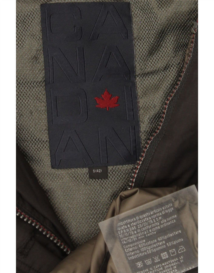 Kanadische Damen-Parkajacke mit Kapuze, EU 42, mittlere schwarze Baumwolle