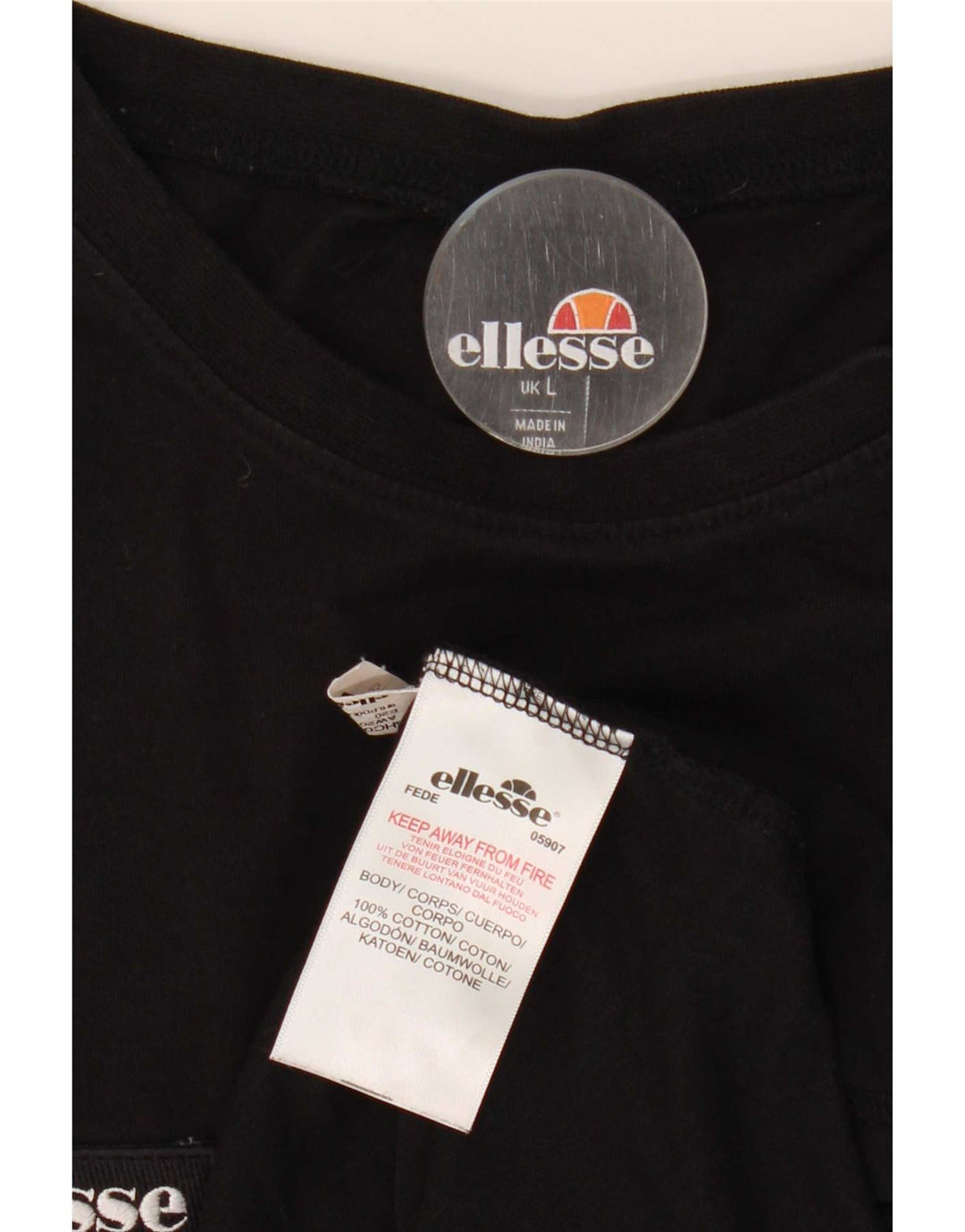 Ellesse Herren-T-Shirt mit Grafik, Größe L, Schwarz