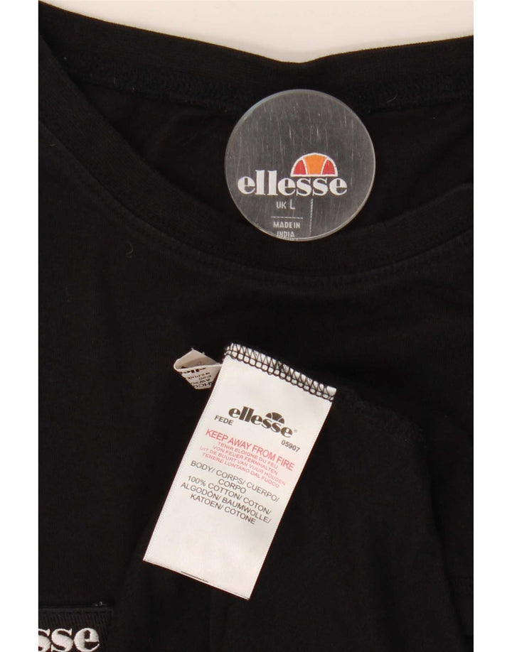 Ellesse Herren-T-Shirt mit Grafik, Größe L, Schwarz
