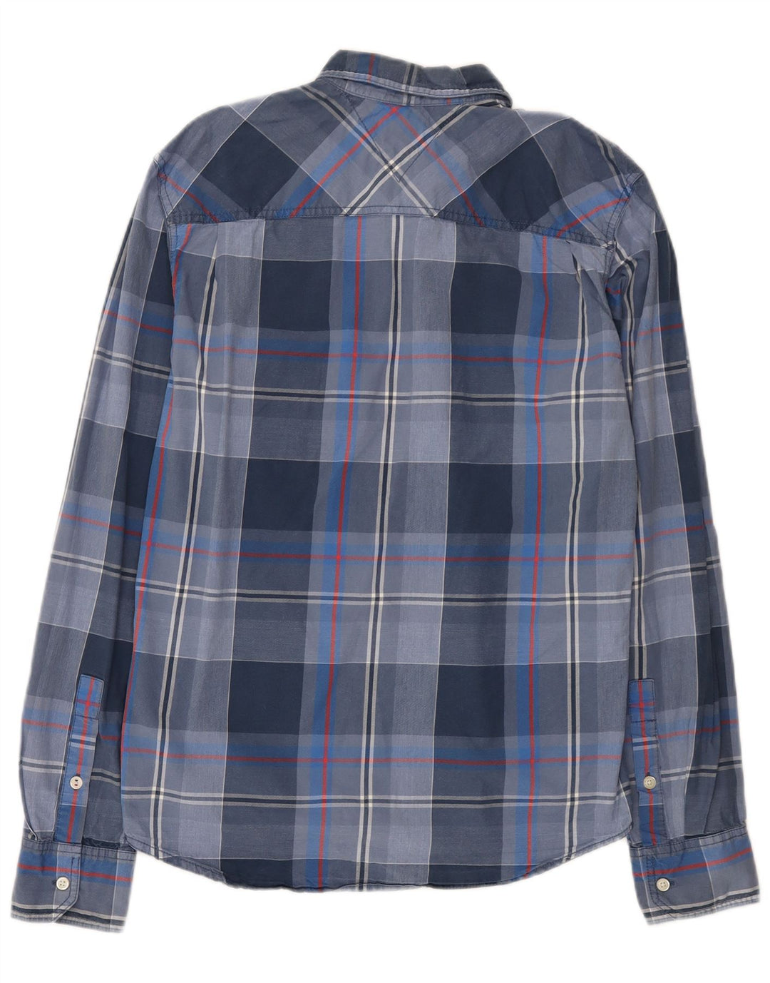 Tommy Hilfiger Herrenhemd, groß, blau kariert, Baumwolle