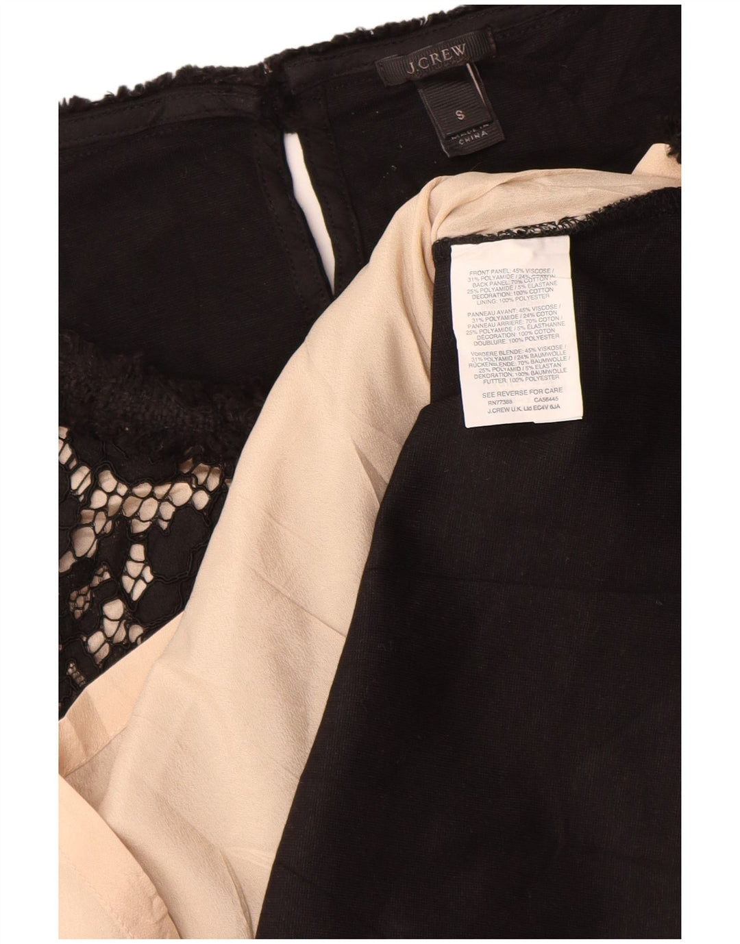 J. CREW Ärmelloses Damen-Blusenoberteil UK 10 Small Schwarz geblümte Viskose