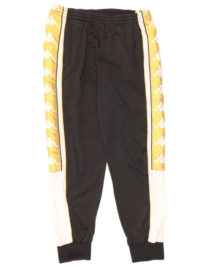 KAPPA Herren-Trainingshose mit Grafik, Größe L, Schwarz, Farbblock