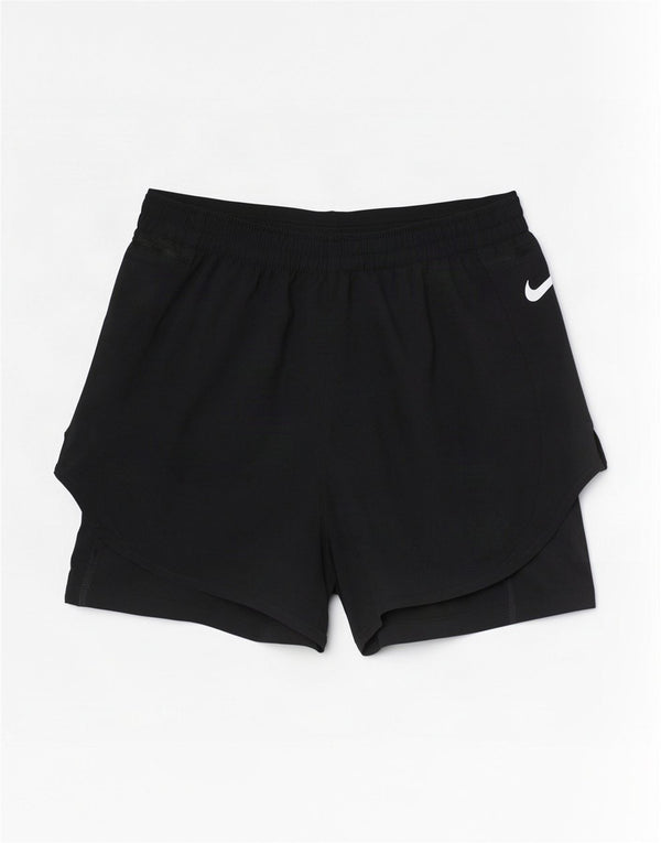 Nike Damen Dri Fit Sport Shorts UK 12 Medium Schwarz Polyester