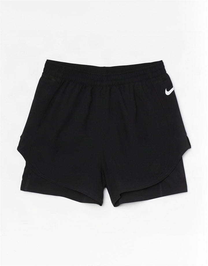 Nike Damen Dri Fit Sport Shorts UK 12 Medium Schwarz Polyester