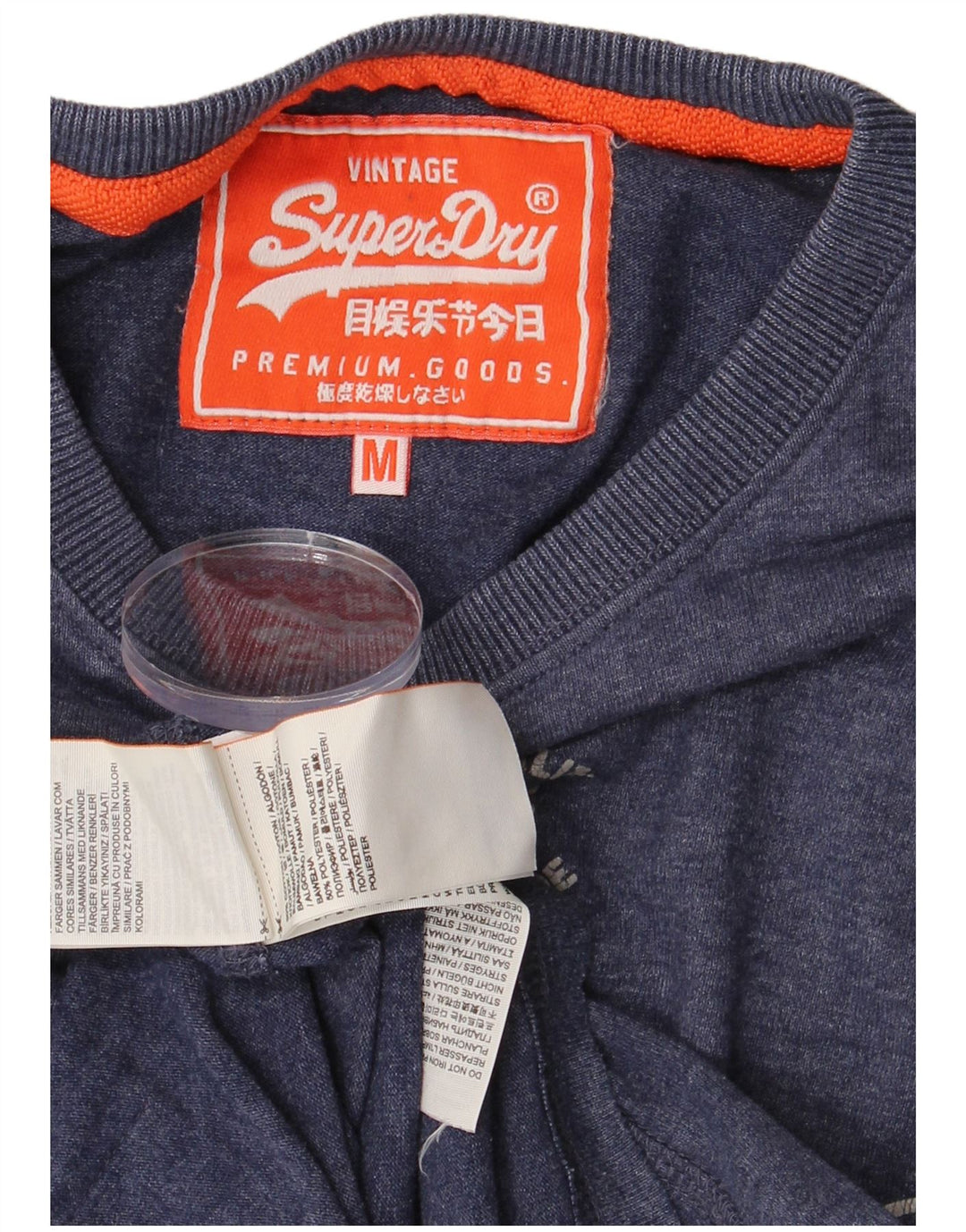 SUPERDRY Herren-T-Shirt mit Grafik, mittelmarineblaue Baumwolle