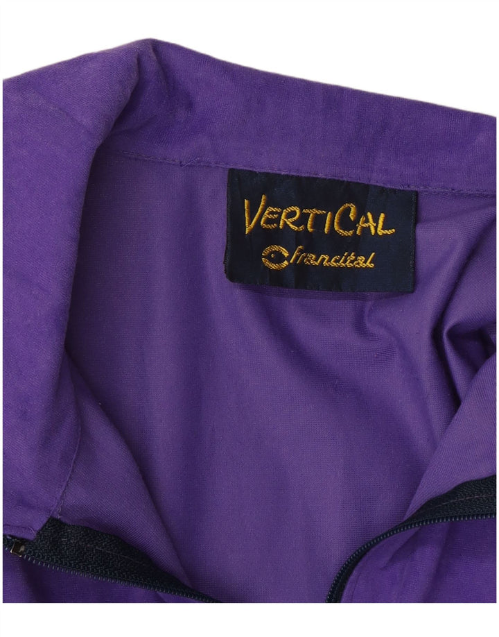 VERTICAL Herren-Trainingsanzug-Oberteil aus Velours, mittleres Lila, Farbblock