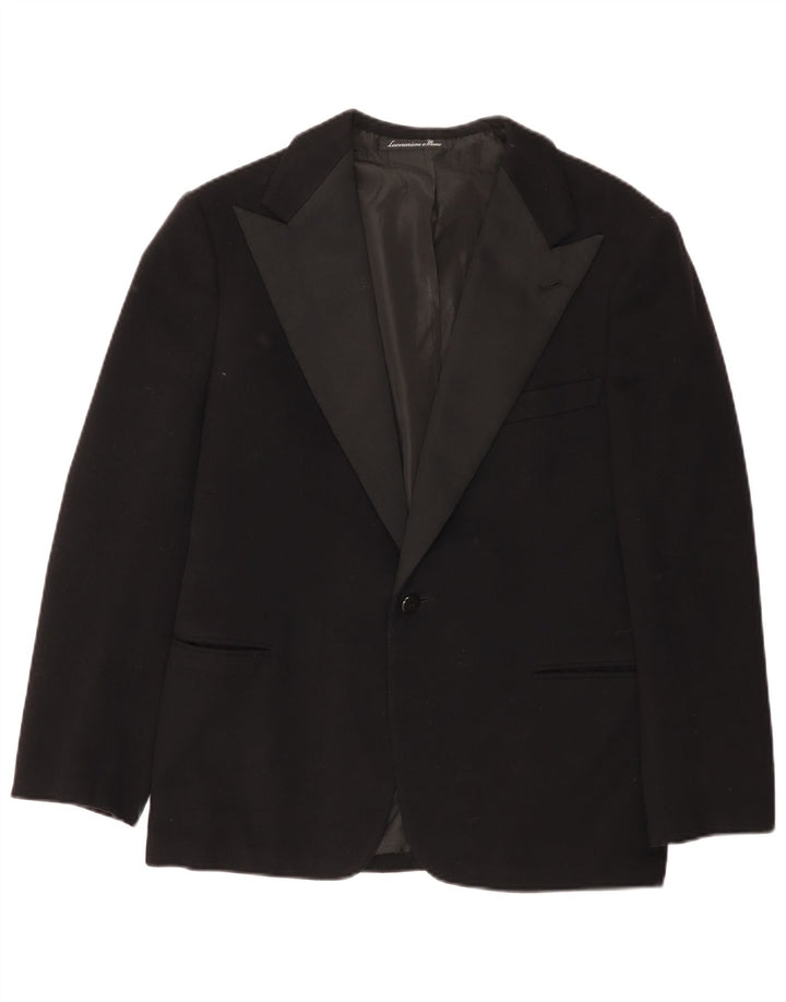 Vintage Herren 1 Knopf Blazer Jacke UK 36 Small Schwarz