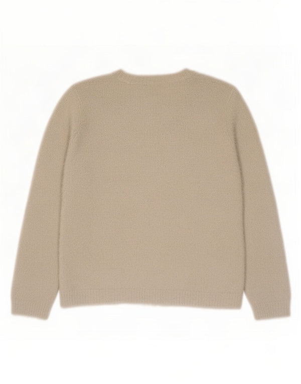 Marks & Spencer Damen-Pullover mit grafischem Rundhalsausschnitt, Gr. 18, XL, gebrochenes Weiß