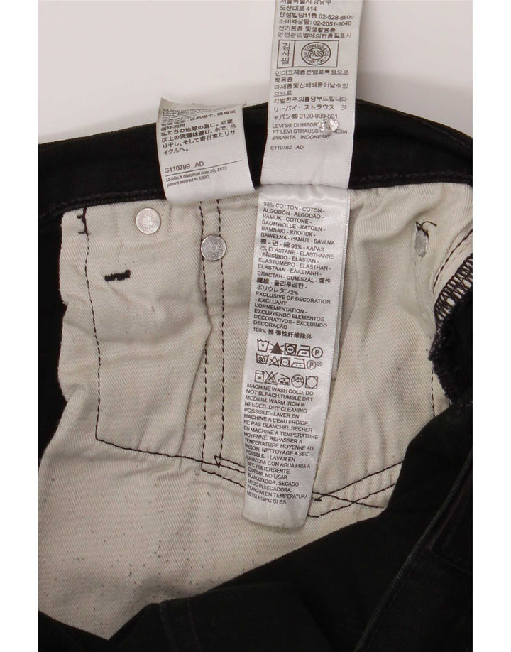 Levi's Herren 512 Tapered Slim Jeans W36 L32 Schwarze Baumwolle