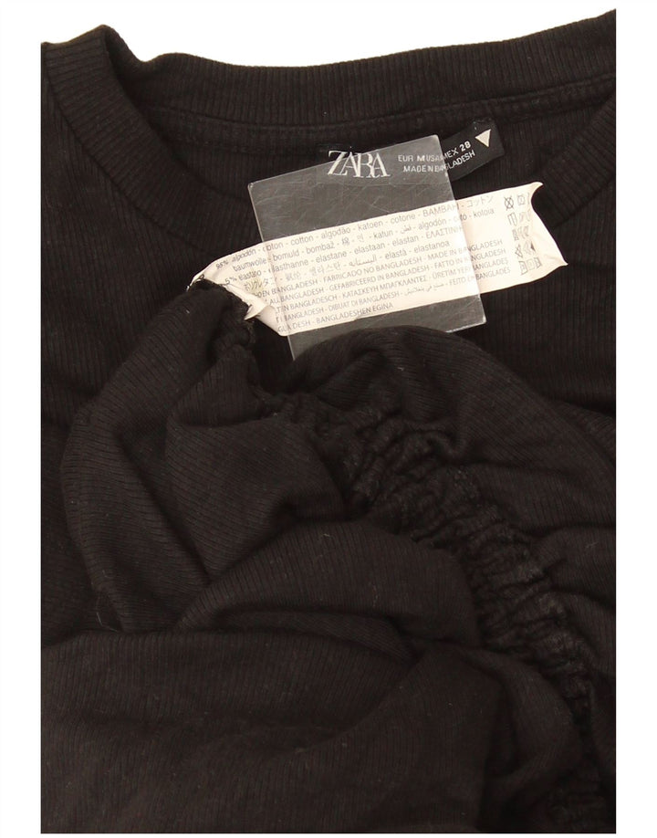 Zara Damen Figurbetontes Kleid UK 12 Medium Schwarz Baumwolle