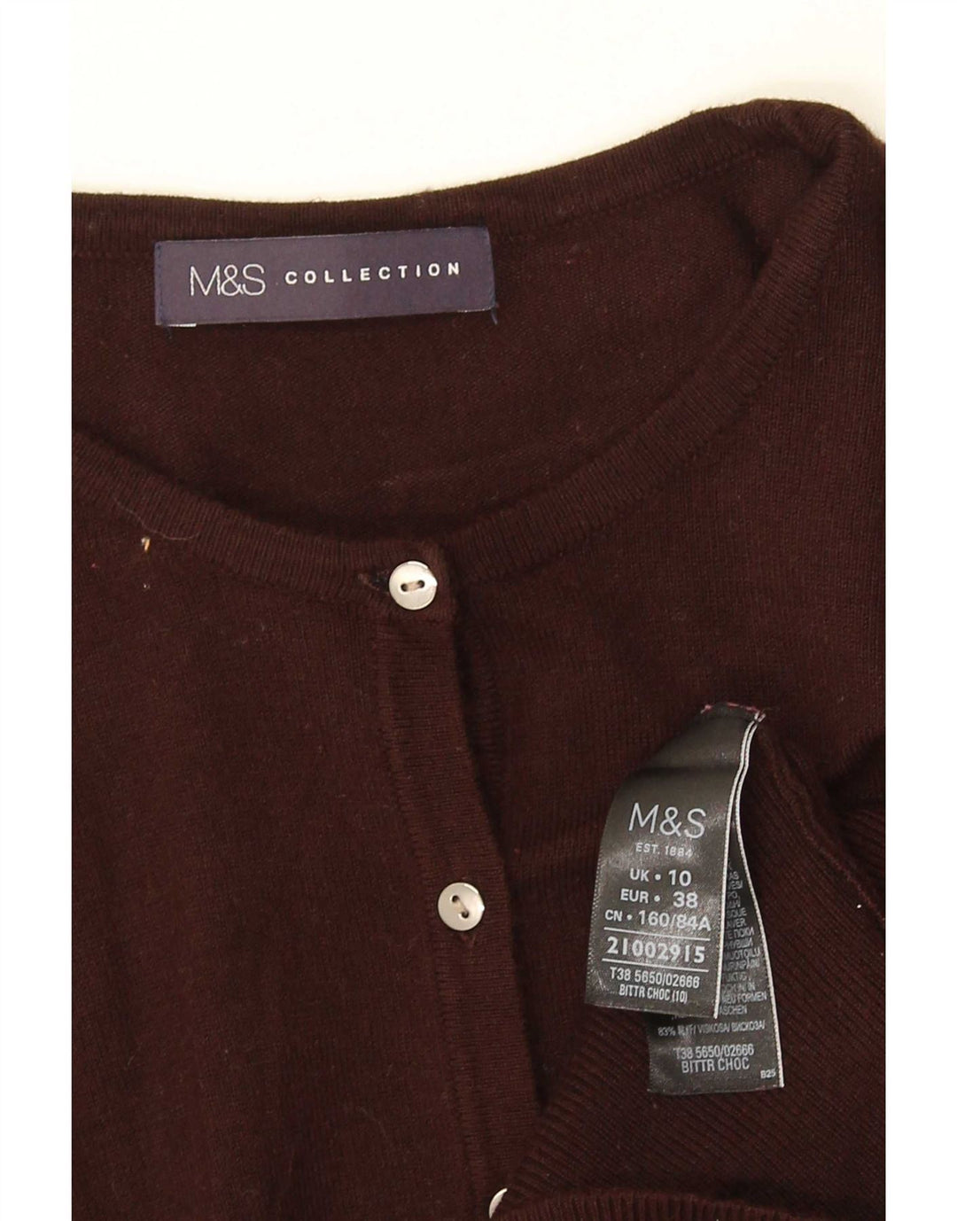 Marks & Spencer Damen-Cardigan-Pullover UK 10 Small Braune Viskose