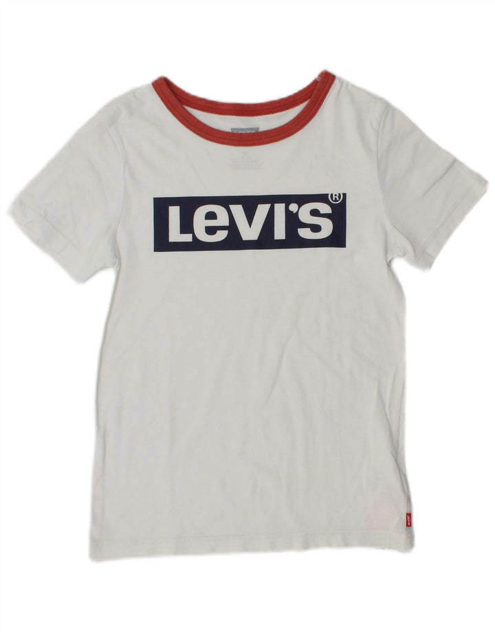 LEVI'S Jungen-T-Shirt mit Grafik, 9–10 Jahre, weiße Baumwolle