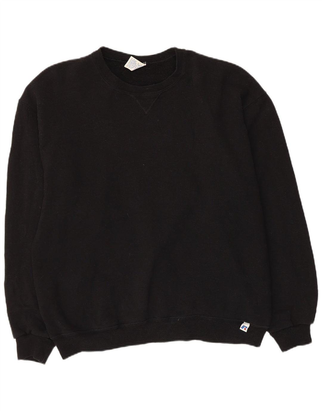 Russell Athletic Damen-Sweatshirt-Pullover UK 16 Large Schwarze Baumwolle