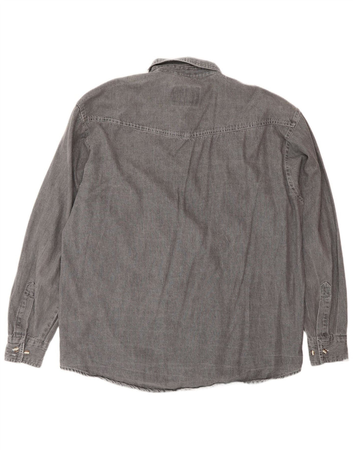 Vintage Herren Jeanshemd Mittelgrau