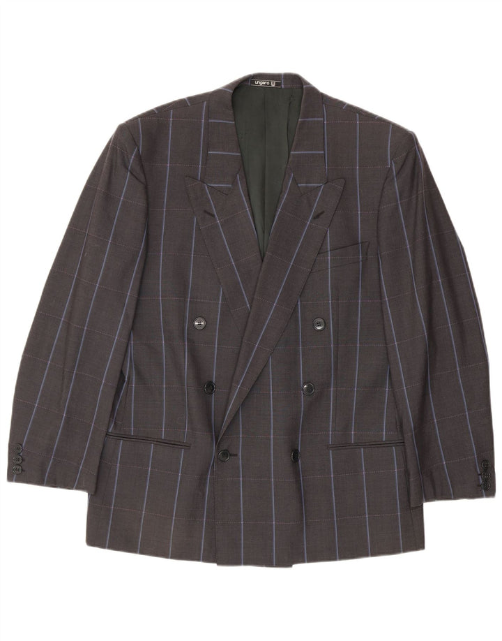 Ungaro Herren-Blazer, zweireihig, IT 50, groß, grau, Nadelstreifen