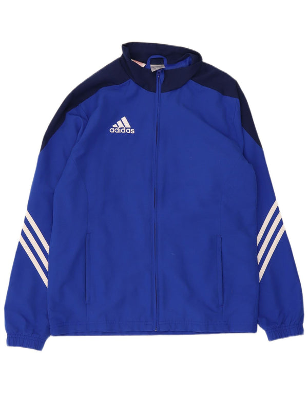 Adidas Jungen-Trainingsanzug-Top-Jacke, 15–16 Jahre, XL, blaues Farbblock-Polyester